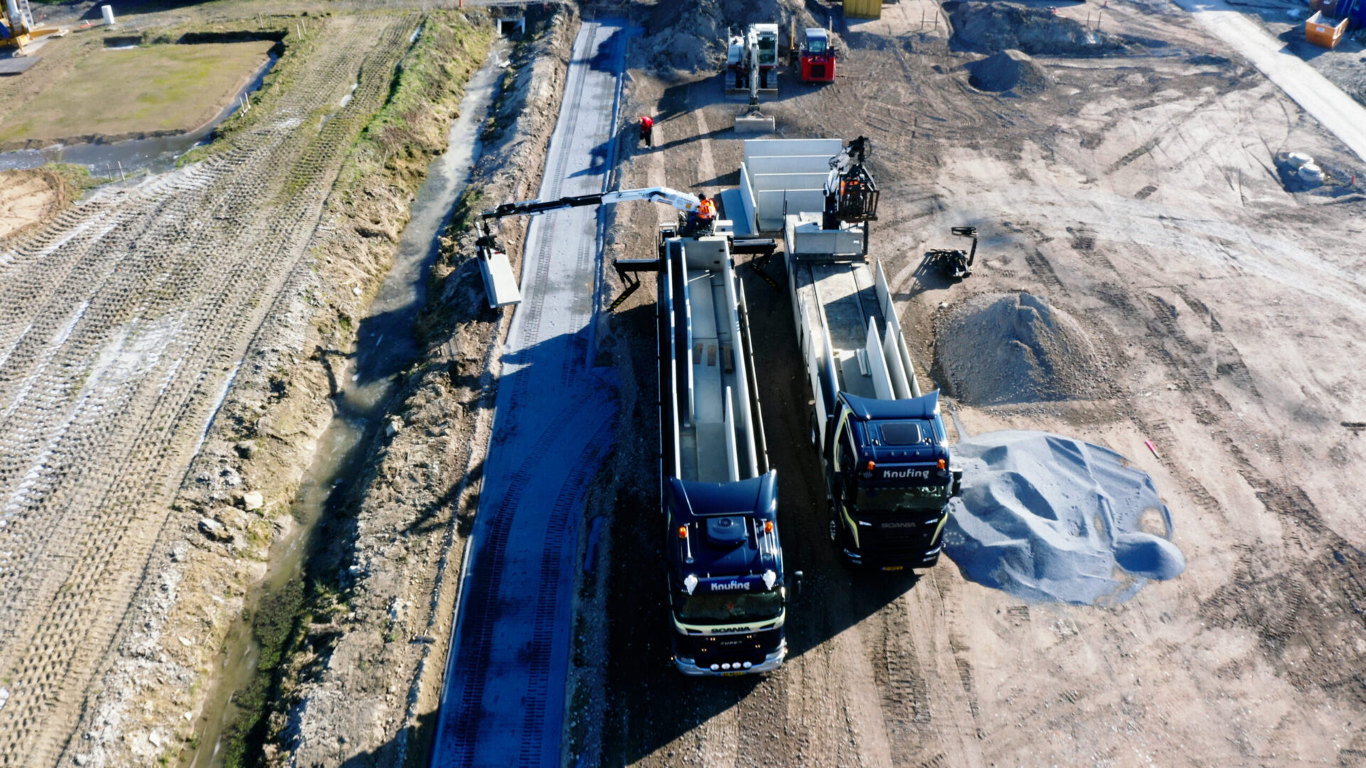 Transport tot en met de bouwplaats