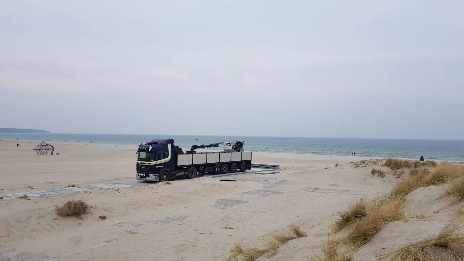 Levering tot aan het strand in Nederland